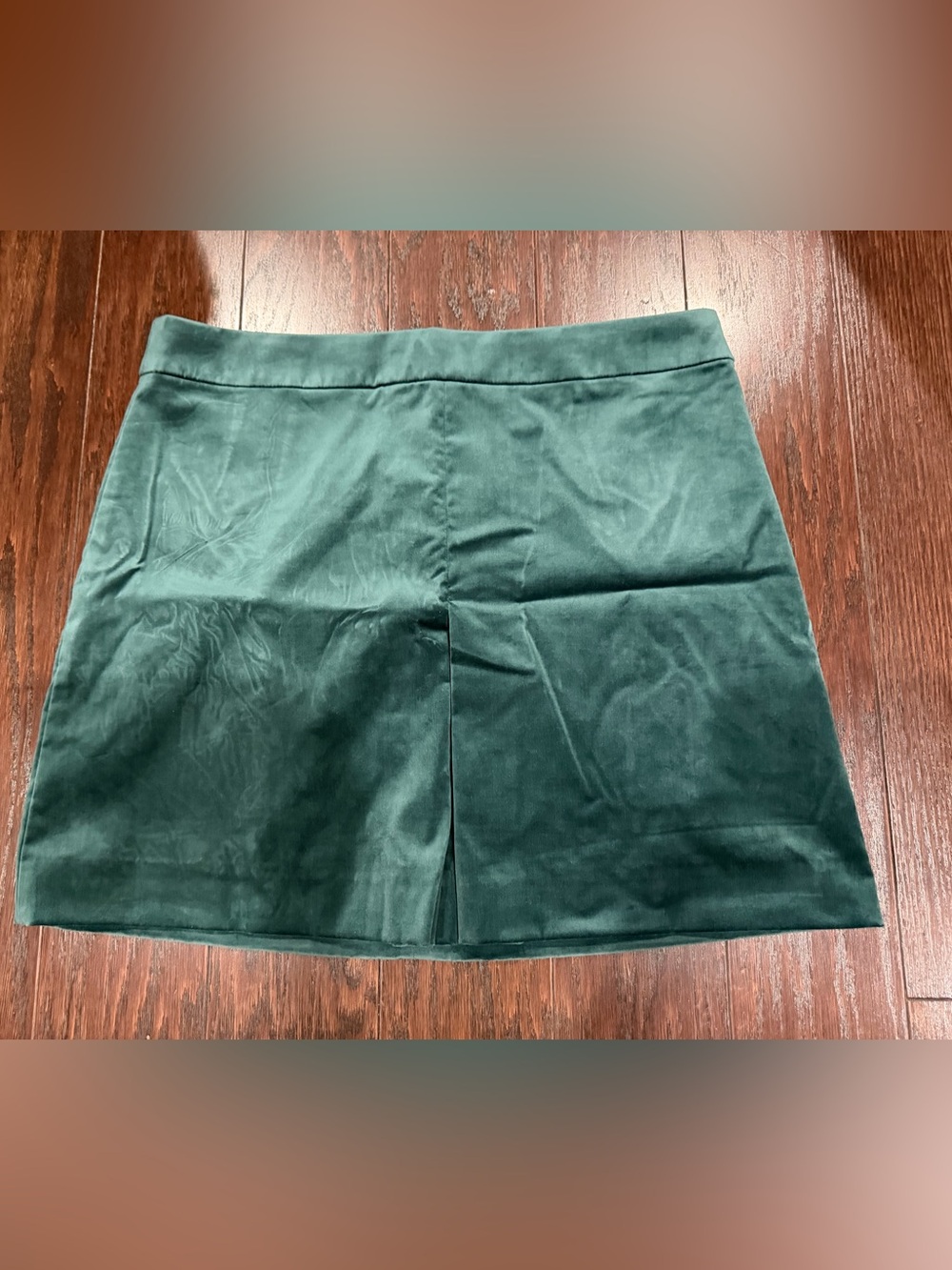 J. Crew Women Green Pleated Mini Skirt Lined Velvet Size Size 16 NEW Holiday